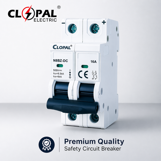 Clopal DC-16, 20, 25, 32, 40, 63 & 125Amp 500V Safety Circuit Double Pole Breaker