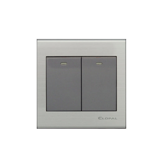 Clopal Elegant Grey Series 2-Gang Switch Superior Quality