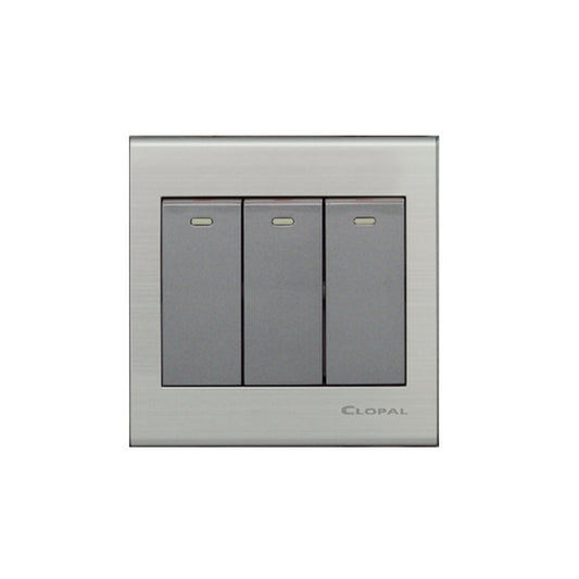 Clopal Elegant Grey Series 3-Gang 2-Way Superior Quality