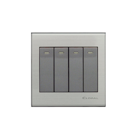 Clopal Elegant Grey Series 4-Gang Switch Superior Quality