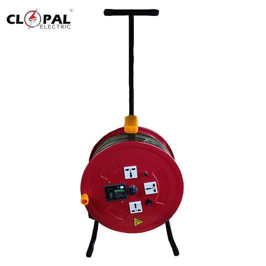 Clopal Heavy Duty 100 Mtrs 2 Core Extension Reel with Trolly with Earth Leakage Breaker - 3500 Watt