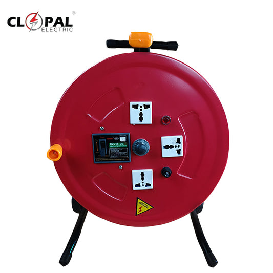 Clopal Heavy Duty 50 Mtrs 3 Core Extension Reel with Trolly with Earth Leakage Breaker - 3500 Watt