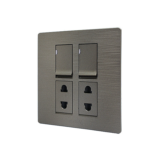 Clopal Flatty Series 2 switch + 2 socket Superior Quality