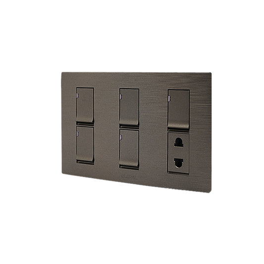 Clopal Flatty Series 5 switch + 1 socket Superior Quality