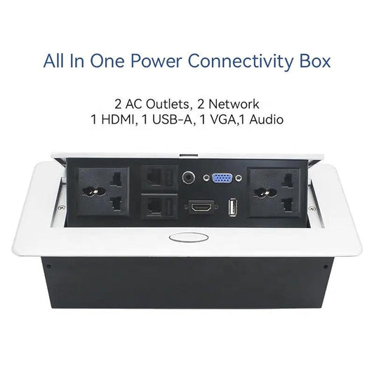 Technology Box, Conference Table Connectivity Hydraulic Pop Up Box Power Center