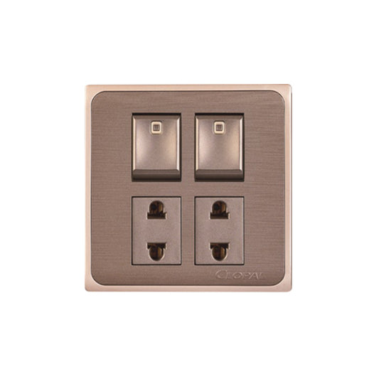 Clopal Focus Series 2  switch + 2 socket Superior Quality