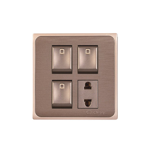 Clopal Focus Series 3  switch + 1 socket Superior Quality