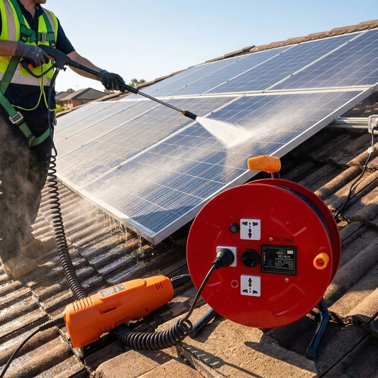 Clopal Heavy Duty 50 Mtrs 2 Core Extension Reel with Trolly with 20A Earth Leakage Breaker - 3500 Watt