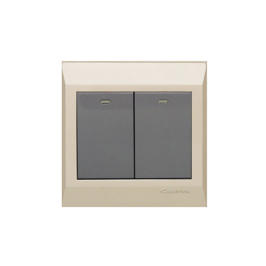 Clopal Golden Metalic Series 2-Gang Switch Superior Quality