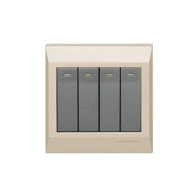 Clopal Golden Metalic Series 4-Gang Switch Superior Quality – Clopal Online