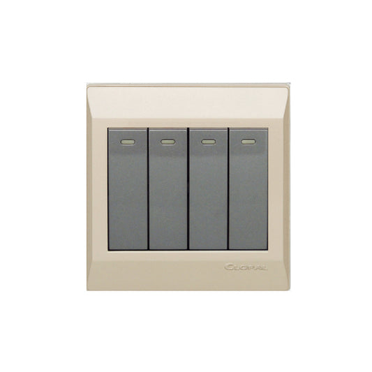 Clopal Golden Metalic Series 4-Gang Switch Superior Quality