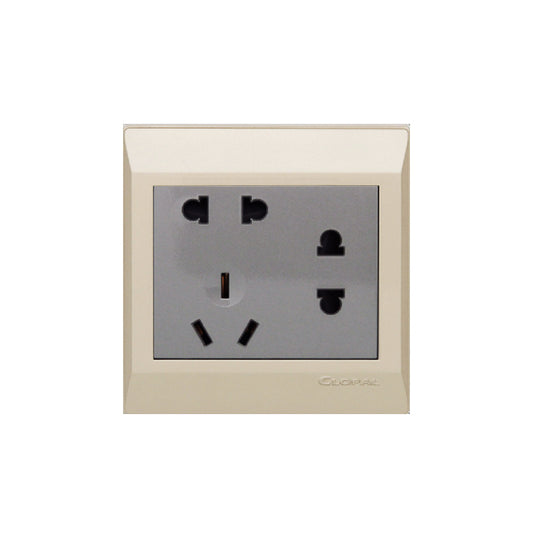 Clopal Golden Metalic Series American Socket + 2 Socket Superior Quality