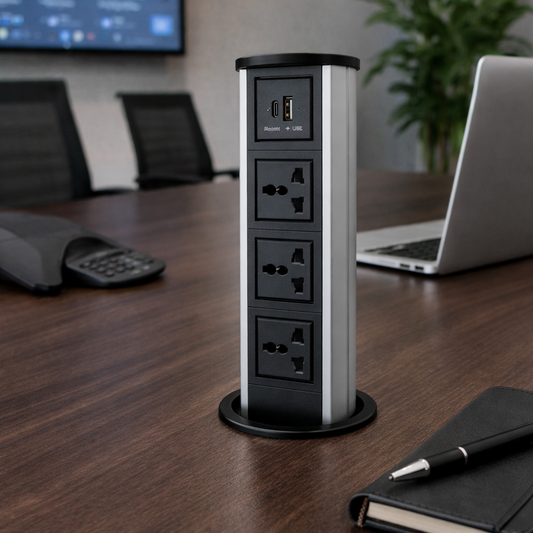 Clopal Electric Pop Up Universal Desktop Socket with USB & Type-C Charger