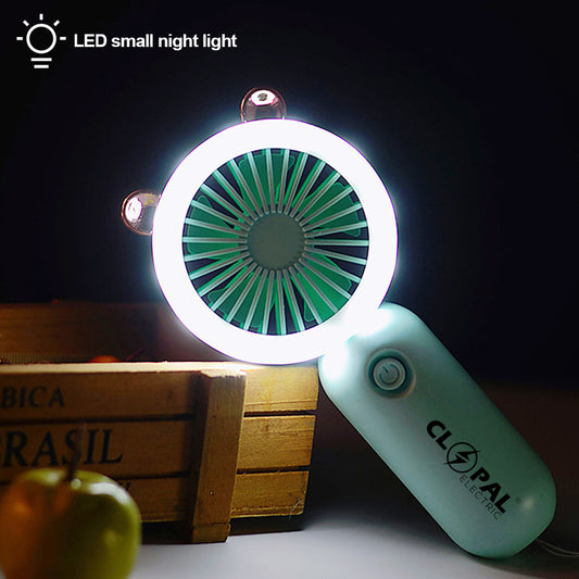 Rechargeable USB Fan Night Light Cooling Fan Machine Best for Home, Office, Travel, Makeup