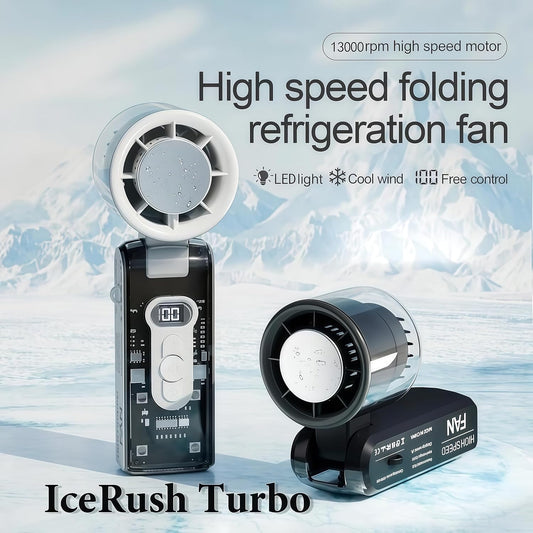 Clopal IceRush Turbo Handheld Fan – Instant Cooling Plate, High-Speed Fan, 3600mAh Rechargeable with LED Display