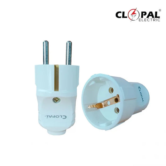 Clopal Male & Female Electrical Plug Adapter French Standard Socket