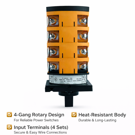 Clopal 50Amp 4 Meters Phase & Neutral Rotary Changeover Switch