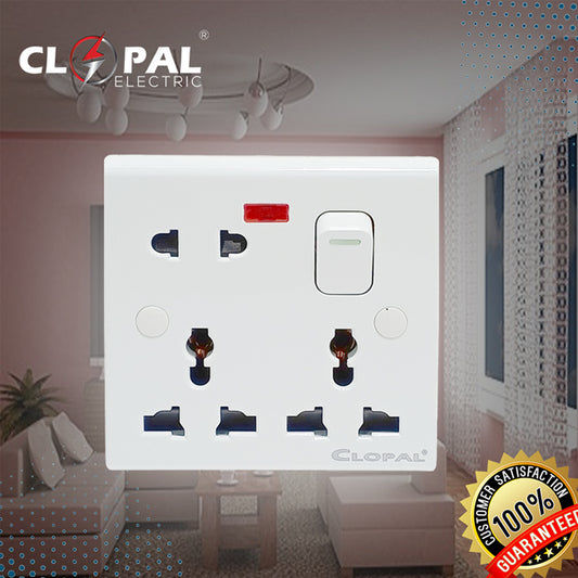 Clopal - Multi Light Plug with Switch - White