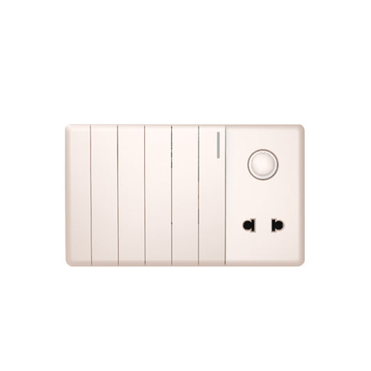 Clopal Pearl Series  6 + 1 Dimmer + 1 Socket Superior Quality