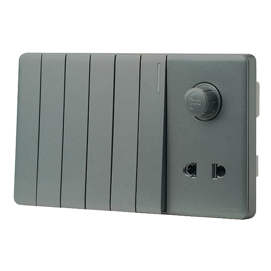 Clopal Platinium Series 6 + 1 Dimmer + 1 Socket Superior Quality