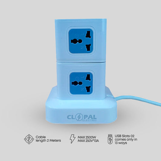 Clopal High-power USB Fast Charge 9 & 13 Ways Outputs Rubik’s Cube Power Strip Extension Socket