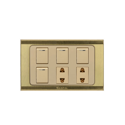 Clopal Prime Series 4 switch + 2 socket Superior Quality