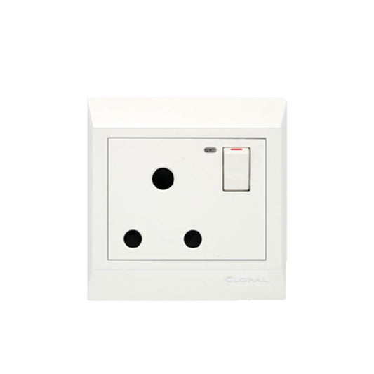 Clopal Pure White Series Power Plug Socket With LED Superior Quality