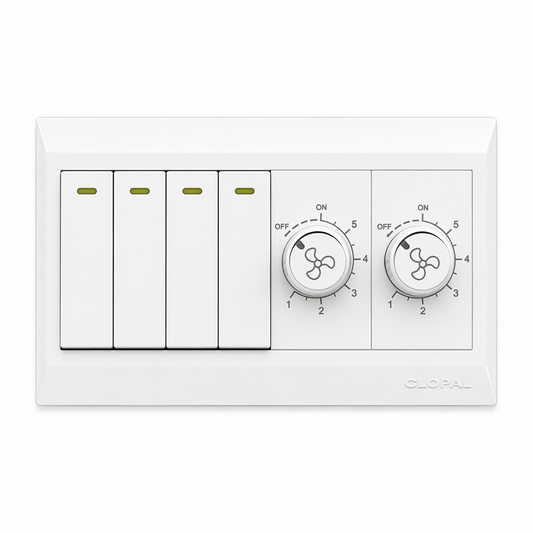Clopal Pure White Series 4 + 2 Dimmer Superior Quality