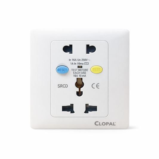 Wall Socket Electric Leakage Protection AC Power Protection 5 Hole Universal Home Appliance Outlet Panel Plate