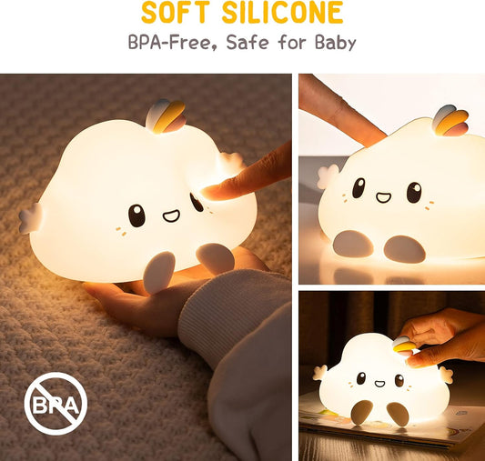 Clopal Soft Rechargeable Color Changing Cute Cloud Night Light for Kids Baby Lamp