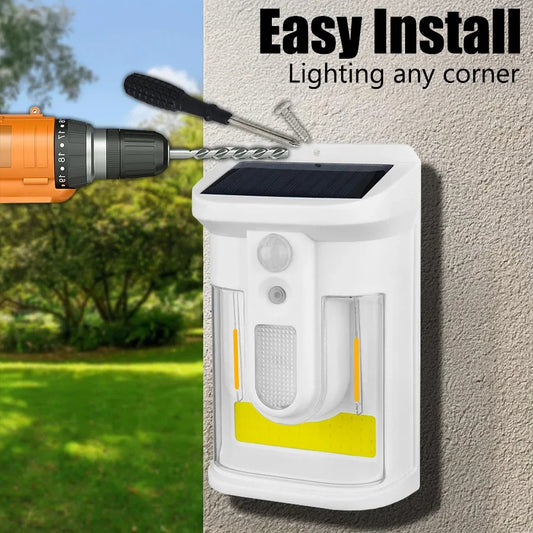 Solar Wall Light with Motion Sensor IP65 Waterproof LED Safety Light for Patio Outdoor Deck Porch Barn Garage
