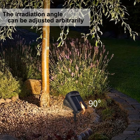 Clopal Solar Powered Outdoor Spotlights with 7 LED Warm/White Light, Suitable for Garden, Backyard, Driveway, And Patio Decoration