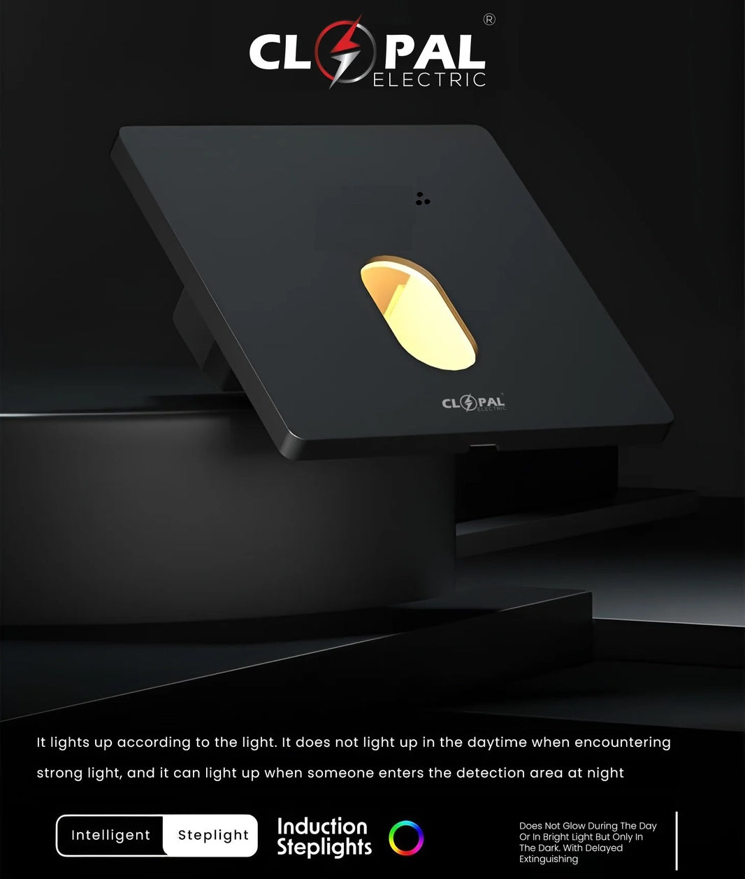Clopal EGG Grey LED Stair Light Step Light Indoor / Outdoor Stair Step ...