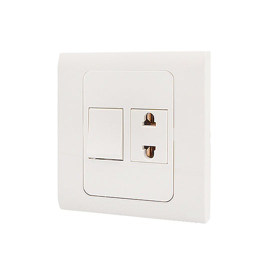 Clopal Typer White Series 1 switch + 1 socket Superior Quality