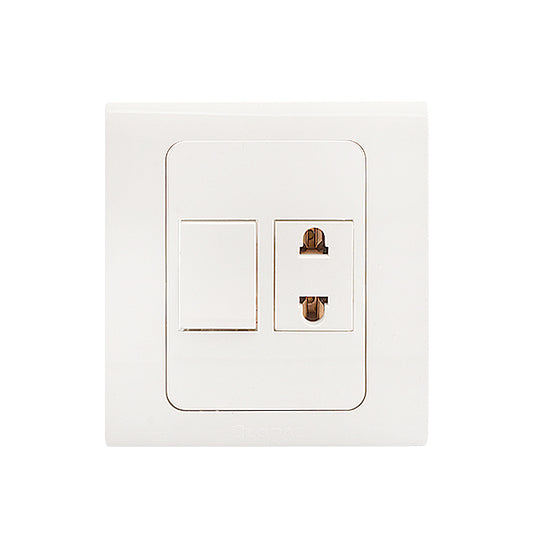 Clopal Typer White Series 1 switch + 1 socket Superior Quality