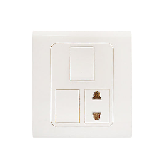 Clopal Typer White Series 2 switch + 1 socket Superior Quality