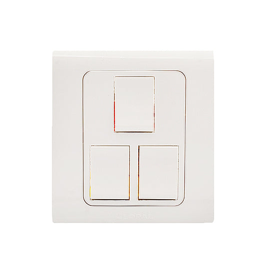 Clopal Typer White Series 3-Gang Switch Superior Quality