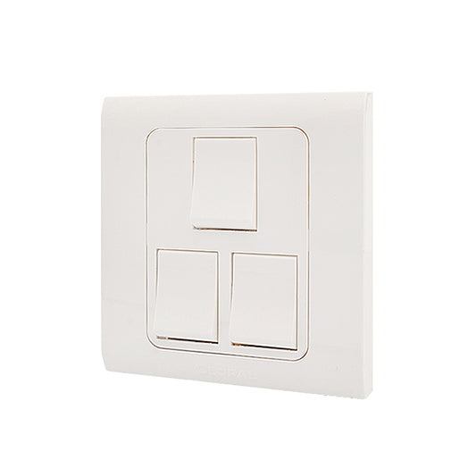 Clopal Typer White Series 3-Gang Switch Superior Quality