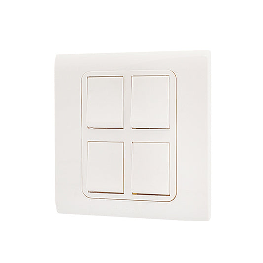 Clopal Typer White Series 4-Gang Switch Superior Quality