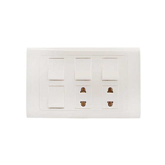 Clopal Typer White Series 4 switch + 2 socket Superior Quality