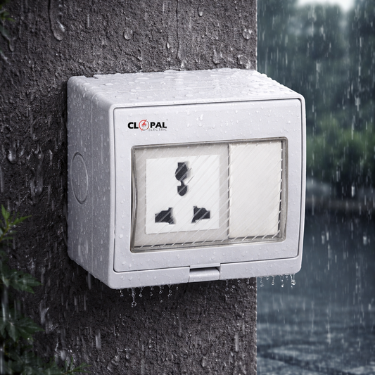 Clopal High Quality Waterproof 10A 220V Switch + Multi Socket