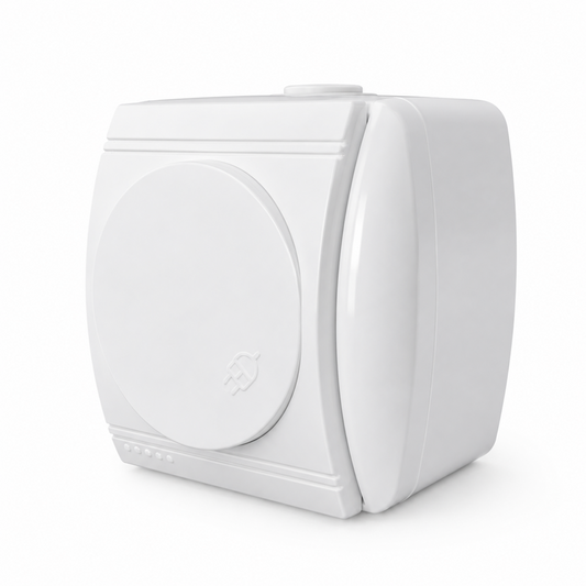 Clopal EU Plug Wall Waterproof Socket Outlet – Weatherproof Electrical Power Socket White Plate