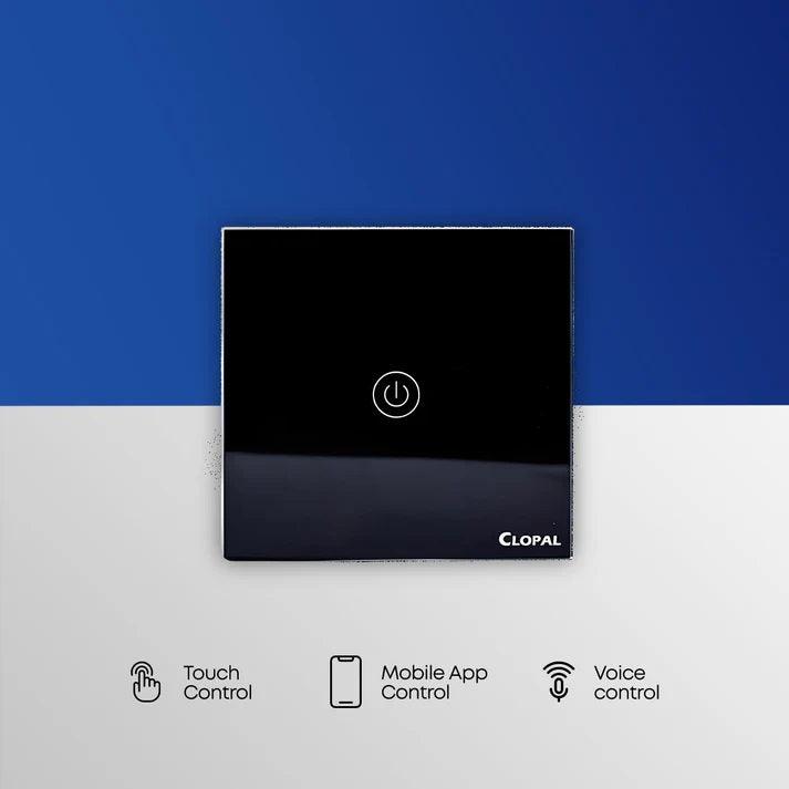 Clopal 1 Gang Black Smart Touch WIFI Switch Series with Mobile Control ...