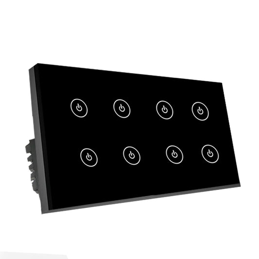 Clopal 8 Gang Black Smart Touch WIFI Switch Series with Mobile Control, Voice Control Compatible with ALEXA, Google Assistant and IFTTT