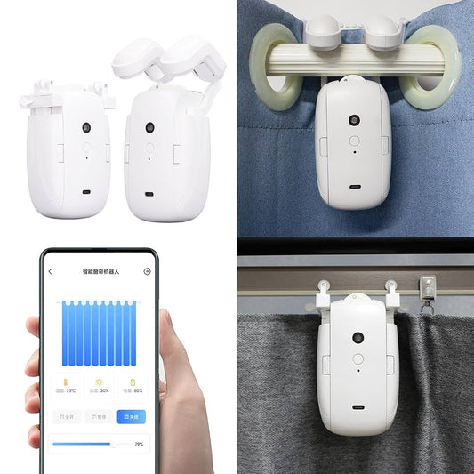 Clopal Smart Automatic Curtain Opener – Remote Control with App/Timer/Voice,Upgraded High-Performance Motor, Automatic Light Sensor, Add Gateways, For Google Alexa