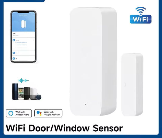 Clopal WiFi Door Sensor, Smart Window Door Sensor, Alexa Door Window Contact Sensor for Home Security, Door Open Detector with Alert Notification Compatible with Amazon Alexa, Google Assistant
