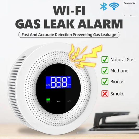 Clopal WIFI Combustible Gas Leak Detector LCD Display Smart Gas Alarm Sensor, Gas Leak Detector, Supports APP Remote Alarm