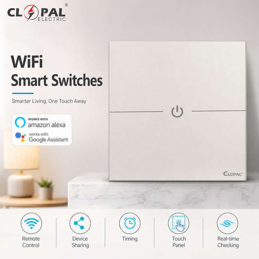 Clopal Pearl 1 Gang Smart Touch WIFI Switches, Mobile Control, Voice Control Compatible with ALEXA, Google Assistant and IFTTT