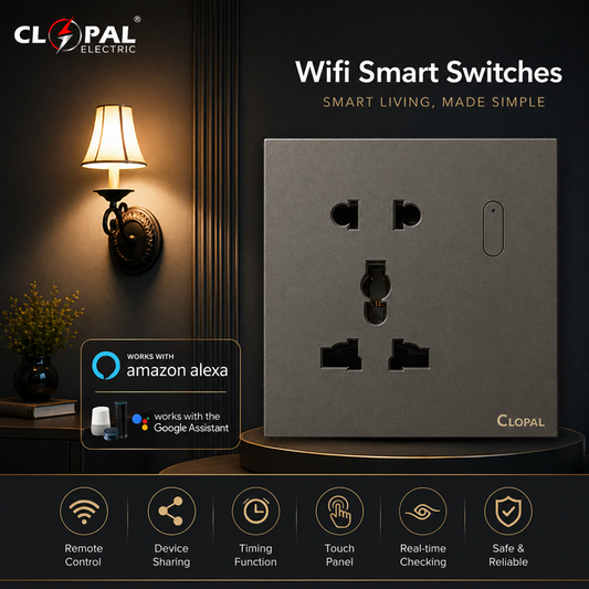 Clopal Platimium Multi Switch Smart Touch WIFI Switches, Fan & Light Dimmers with Mobile Control, Voice Cntrol Compatible with ALEXA, Google Assistant and IFTTT