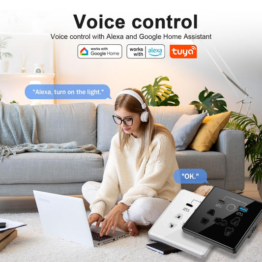 Clopal Smart Touch WiFi Multi Light Plug with Dual USB – Mobile & Voice Control, Alexa, Google Assistant & IFTTT Compatible